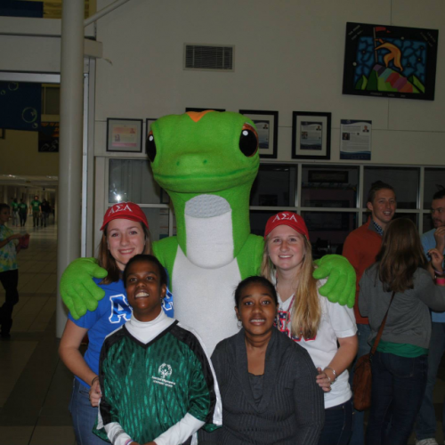 Sarah Carwile (left), Gabriel Homes board member volunteering for the Special Olympics.