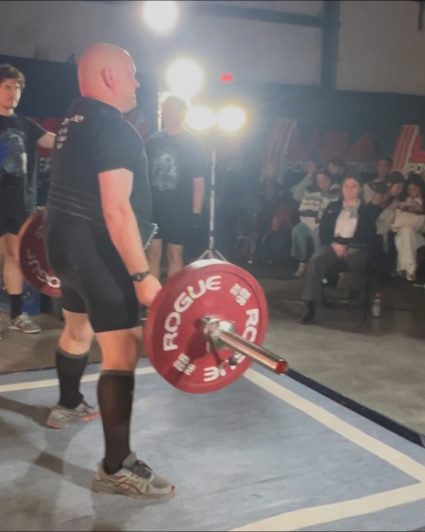 Gabriel Homes resident powerlifting.